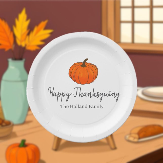 Autumn Harvest Pumpkin Family Thanksgiving    Paper Plate (Creator Uploaded)