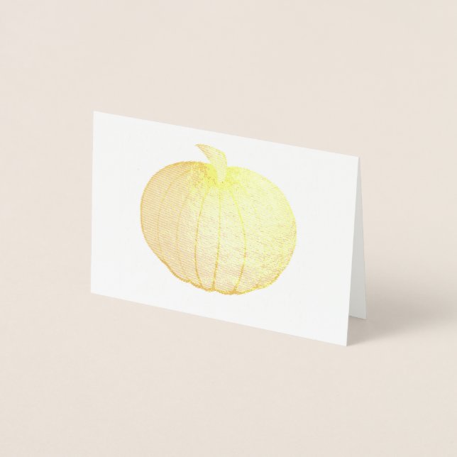 Autumn Harvest Pumpkin Halloween Thanksgiving Fall Foil Card (Front)