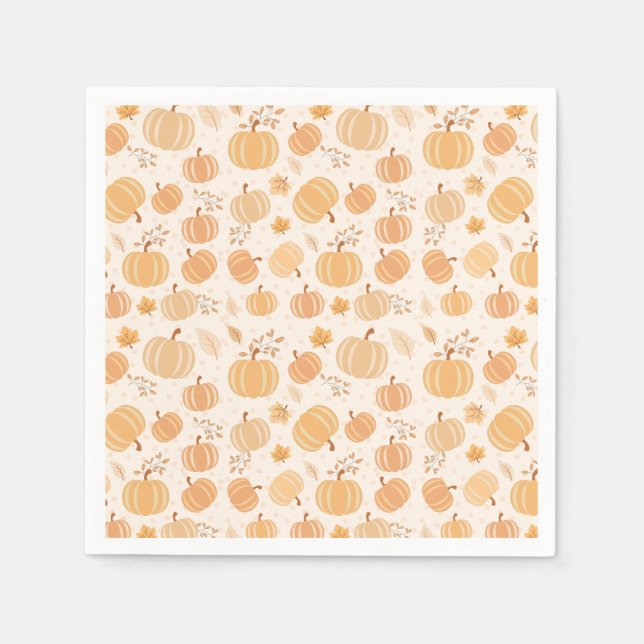Autumn Harvest Pumpkin Pastel Baby Shower 2 Napkin (Front)