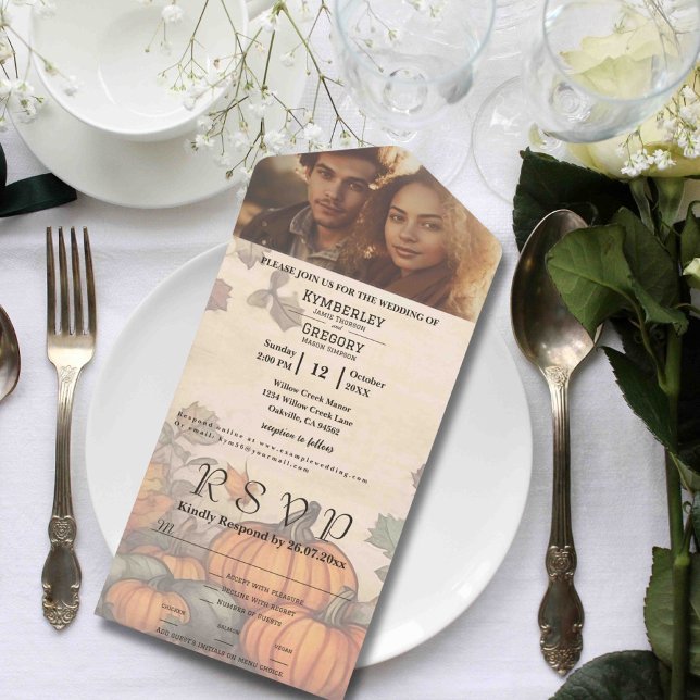 Autumn Harvest Pumpkin Photo Website Email All In One Invitation (Creator Uploaded)