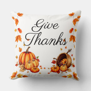 Autumn Harvest Pumpkin Throw Pillow
