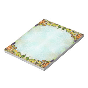 Autumn Harvest Pumpkins Grapes Notepad