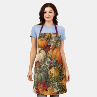 Autumn Harvest Pumpkins & Herbs Apron
