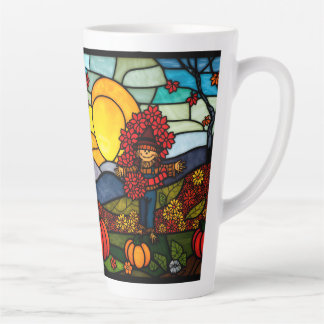 Autumn Harvest, Stained Glass Pumpkin Patch Latte Mug