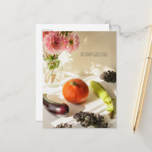 Autumn Harvest Still Life Holiday Postcard