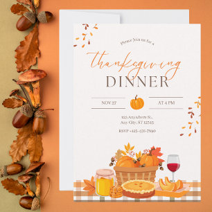 Autumn Harvest Thanksgiving Dinner Invitation