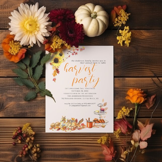 Autumn Harvest Thanksgiving Dinner Party Invitation (Creator Uploaded)