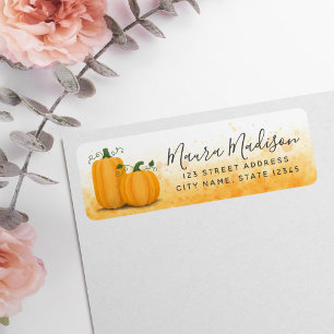 Autumn harvest Thanksgiving pumpkin return address