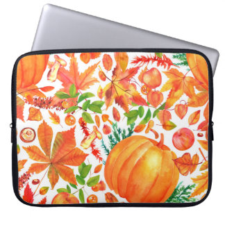 Autumn Harvest: Watercolor Fall Abundance. Laptop Sleeve