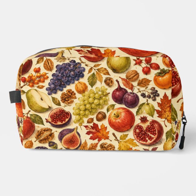Autumn Harvest Watercolor Pattern  Dopp Kit (Front)