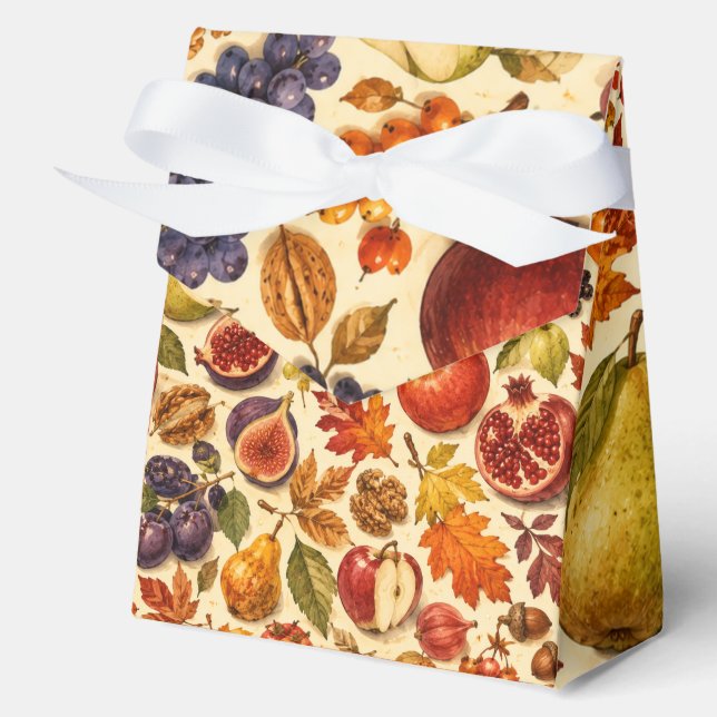 Autumn Harvest Watercolor Pattern  Favour Box (Front)