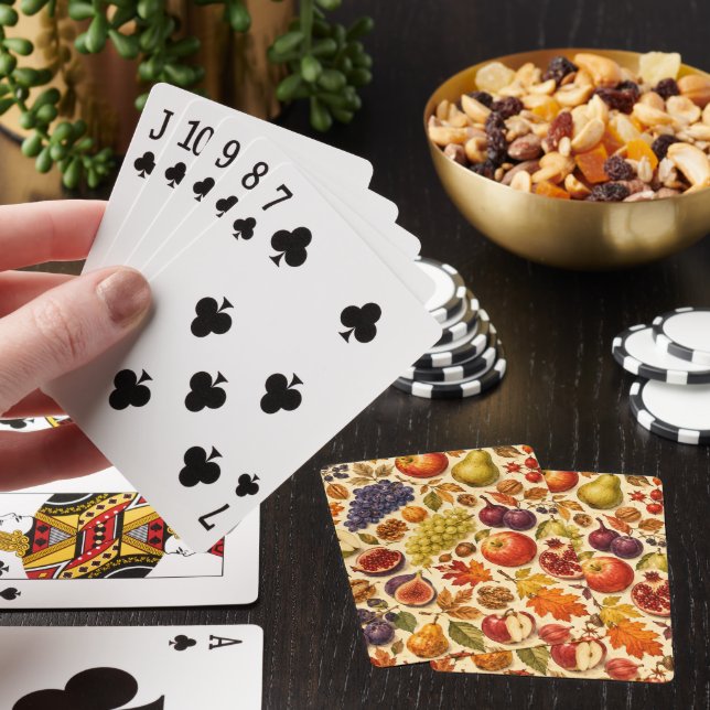 Autumn Harvest Watercolor Pattern  Playing Cards (In Situ)