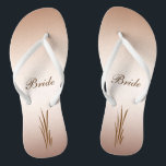 Autumn Harvest Wedding Bride Flip Flops<br><div class="desc">The autumn harvest is the theme of these elegant Bride flip flops which feature grain on a bronze background.  All text can be customised for your special occasion.</div>