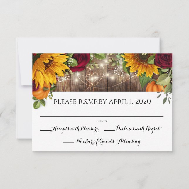 Autumn Harvest Wedding Response Card (Front)