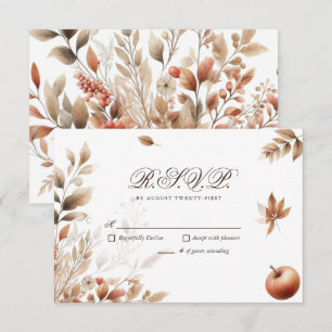 Autumn Harvest Wedding RSVP Botanical Reply