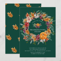 Autumn Harvest Wreath Thanksgiving Dinner Party
