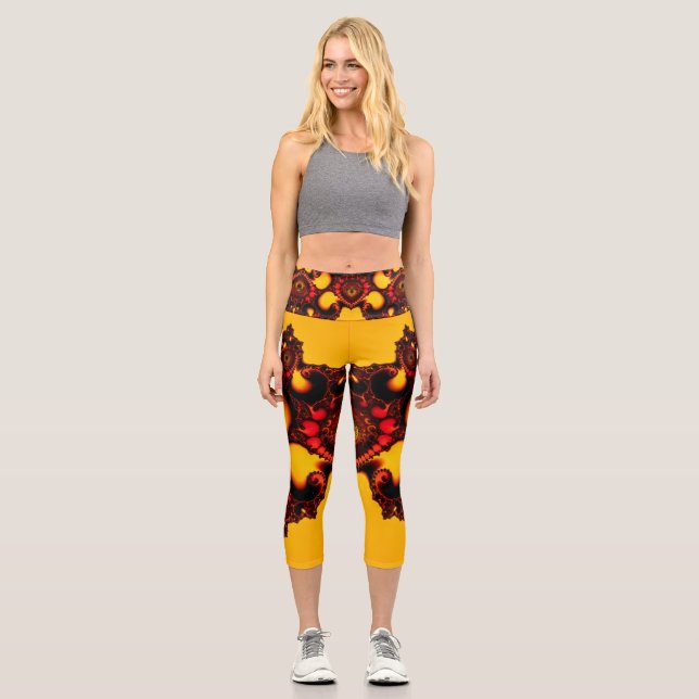 Autumn Heart Capri Leggings (Front)