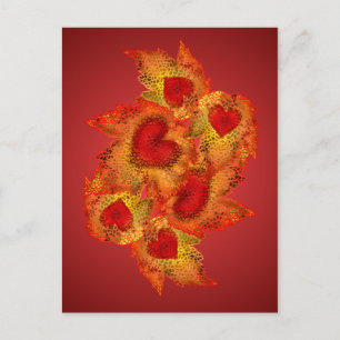 Autumn Hearts Postcard