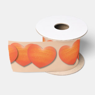Autumn hearts ribbon satin ribbon