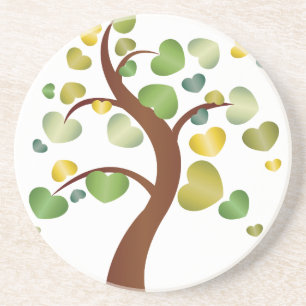 Autumn Hearts Tree Coaster