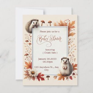 Autumn Hedgehog Baby Shower Invitation