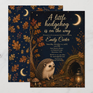 Autumn Hedgehog Baby Shower Invitation