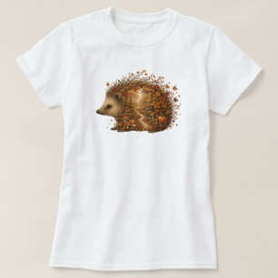 Autumn Hedgehog Forest Silhouette Art T-Shirt