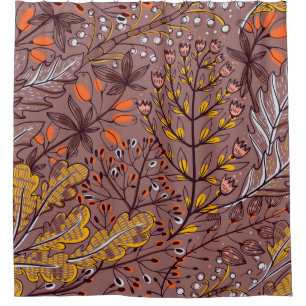 Autumn herbs, vintage floral seamless. shower curtain