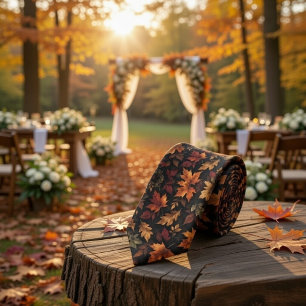 Autumn Heritage Leaves Luxury Fall Tie