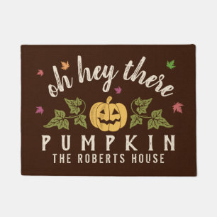 Autumn Hey There Pumpkin Custom Rustic Fall Doormat