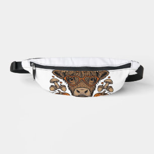 Autumn Highland Cow With Heart Glasses Bum Bags