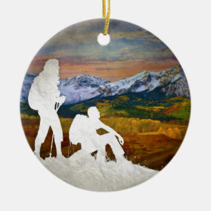 Autumn hike ceramic tree decoration