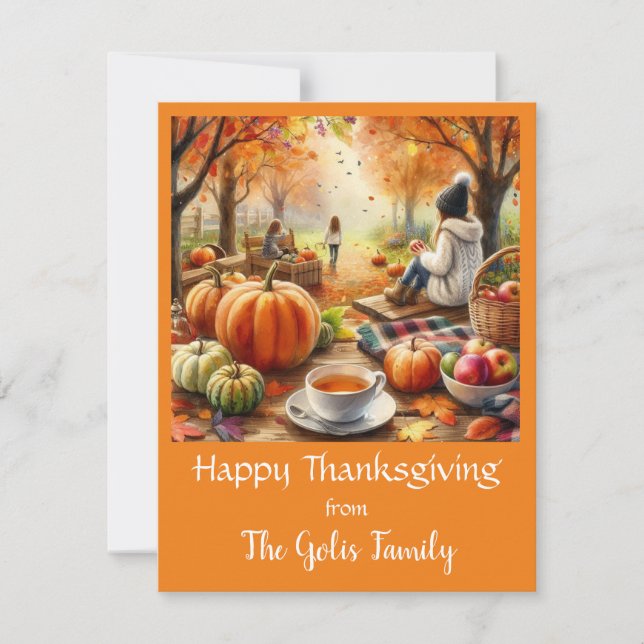 Autumn Holiday Happy Thanksgiving  Card (Front)