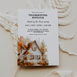 Autumn Home Thanksgiving Dinner Invitation