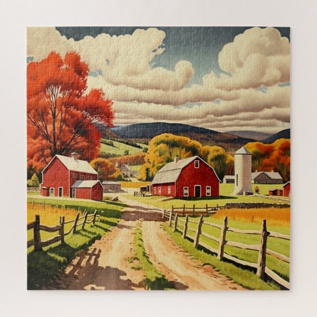 Autumn Homestead Illustration Jigsaw Puzzle (Vertical)