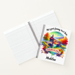 Autumn hues by a Vermont bridge Notebook