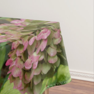 Autumn Hydrangea Bloom with Golden Hosta Leaves Tablecloth