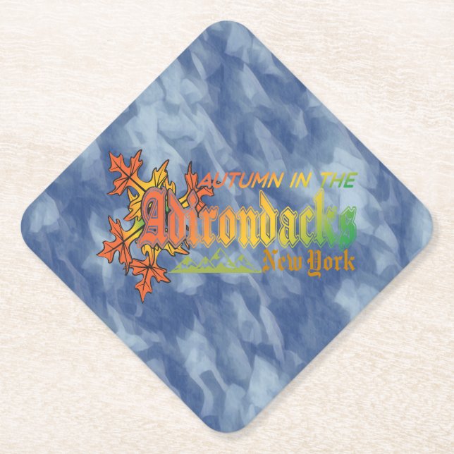 Autumn in Adirondacks New York Blue Sky Bckgrd Paper Coaster (Front)