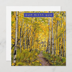 Autumn in an Aspen Tree Grove Holiday Card