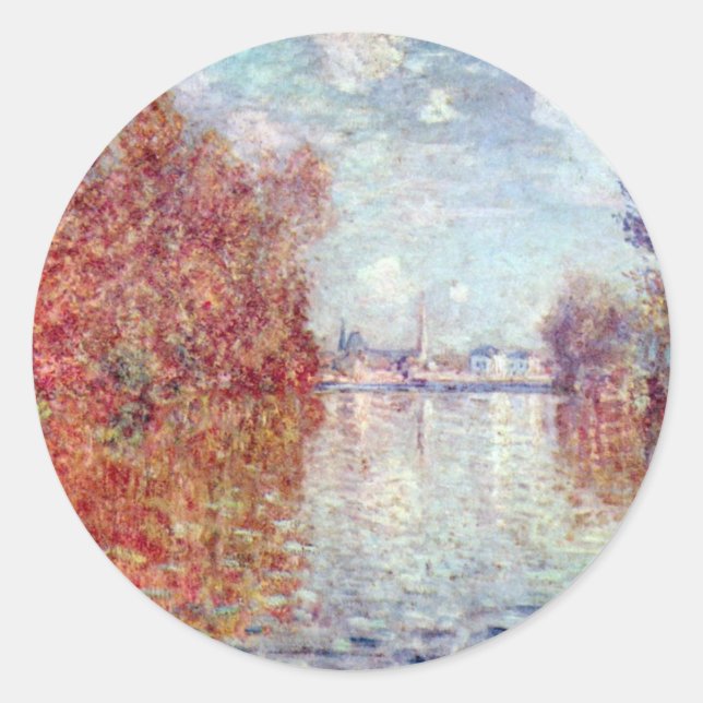 Autumn in Argenteuil by Claude Monet Classic Round Sticker (Front)