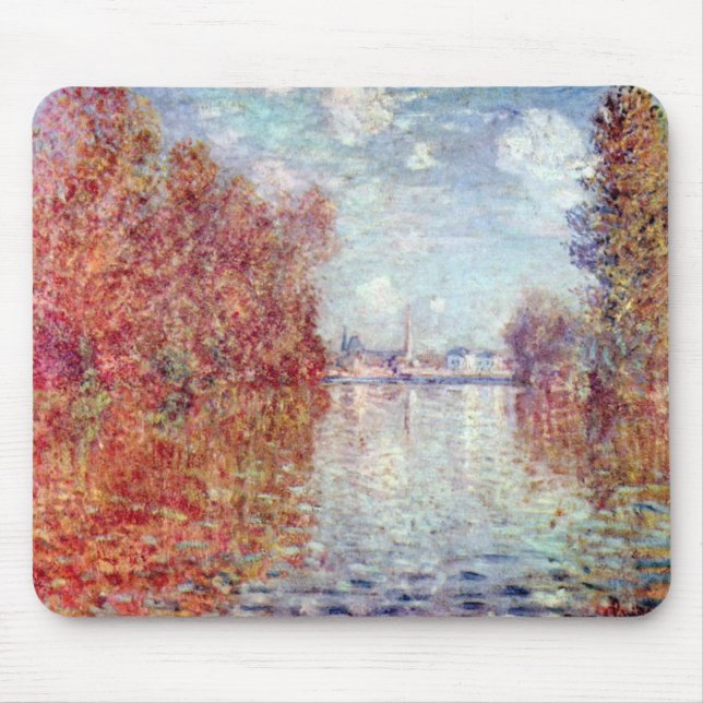 Autumn in Argenteuil by Claude Monet Mouse Mat (Front)