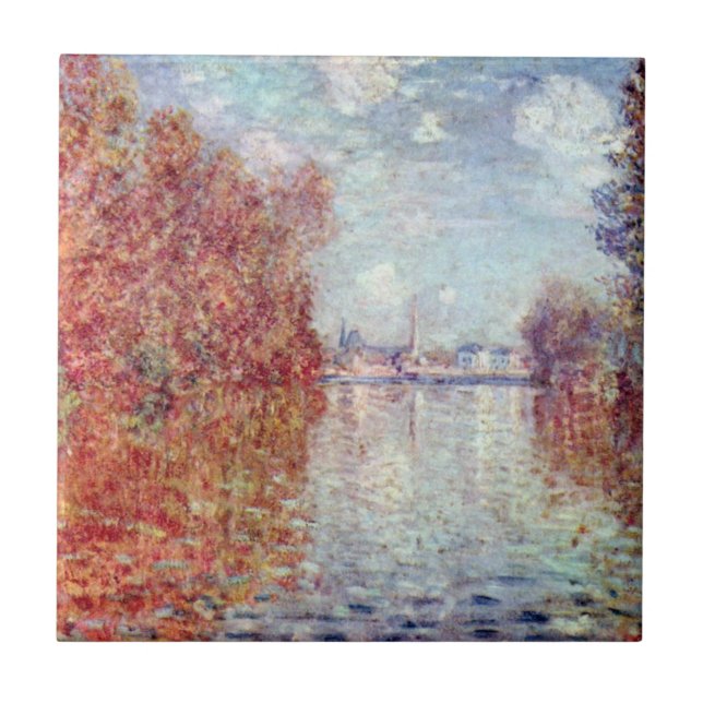 Autumn in Argenteuil by Claude Monet Tile (Front)