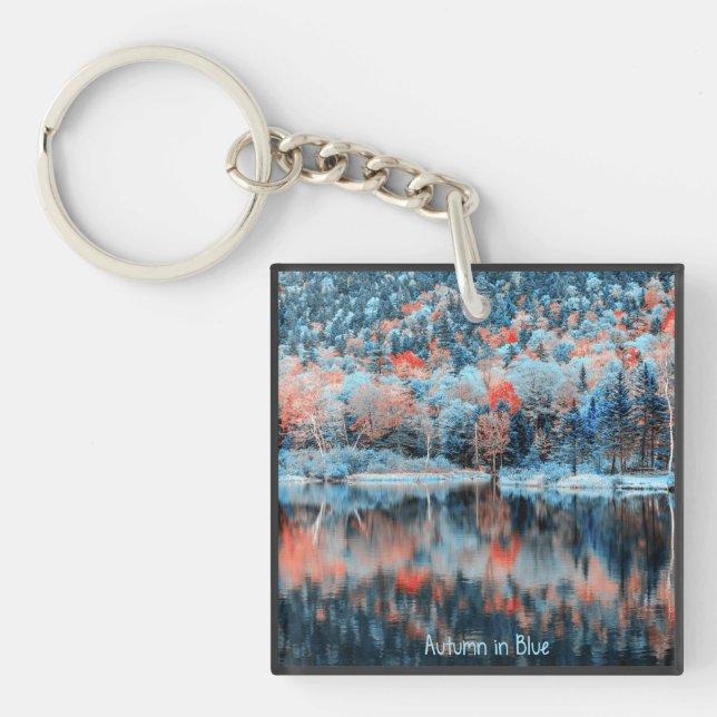 Autumn in Blue Acrylic Keychain (Front)