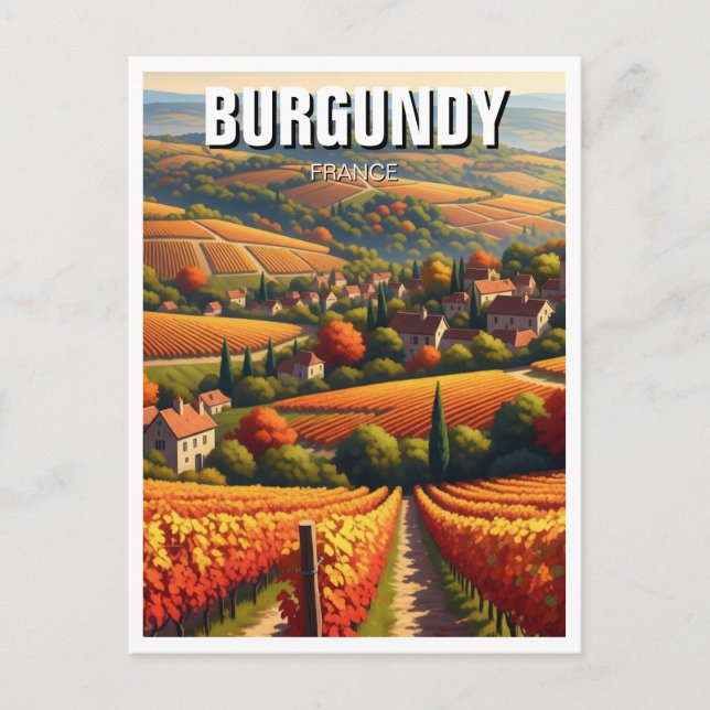 Autumn in Burgundy France Travel Postcard (Front)
