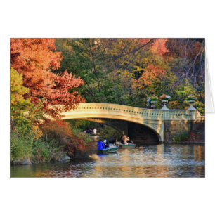 Autumn in Central Park: Boaters by Bow Bridge  #01