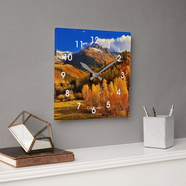 Autumn in Colorado Square Wall Clock (Office)