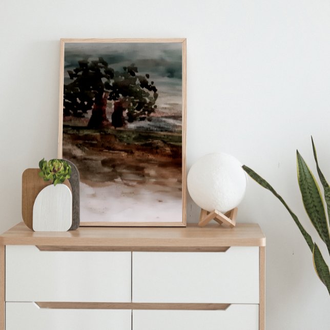 Autumn in Countryside Watercolor Landscape Canvas Print (Creator Uploaded)