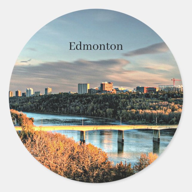 Autumn in Edmonton, Classic Round Sticker (Front)