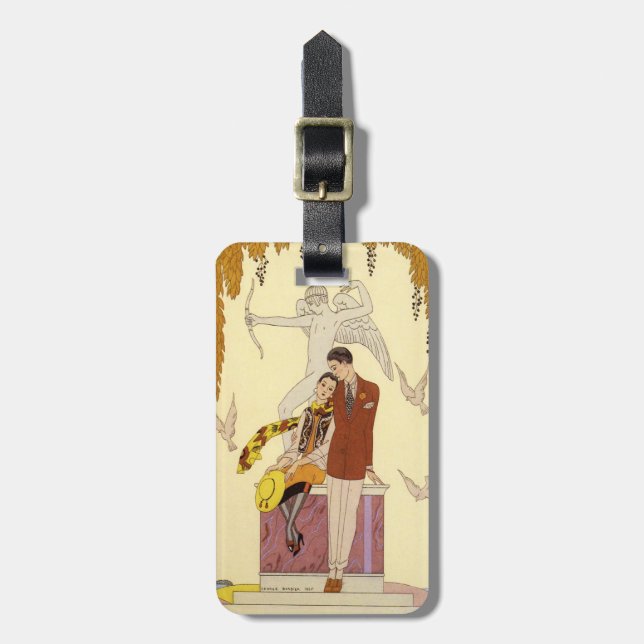 Autumn in France Art Deco Luggage Tag (Front Vertical)
