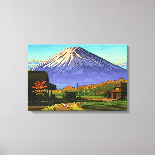 Autumn in Funatsu Mt Fuji Kawase Hasui 1953 Poster Canvas Print (Front)